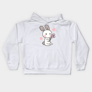 Bunny Doodle flower Kids Hoodie